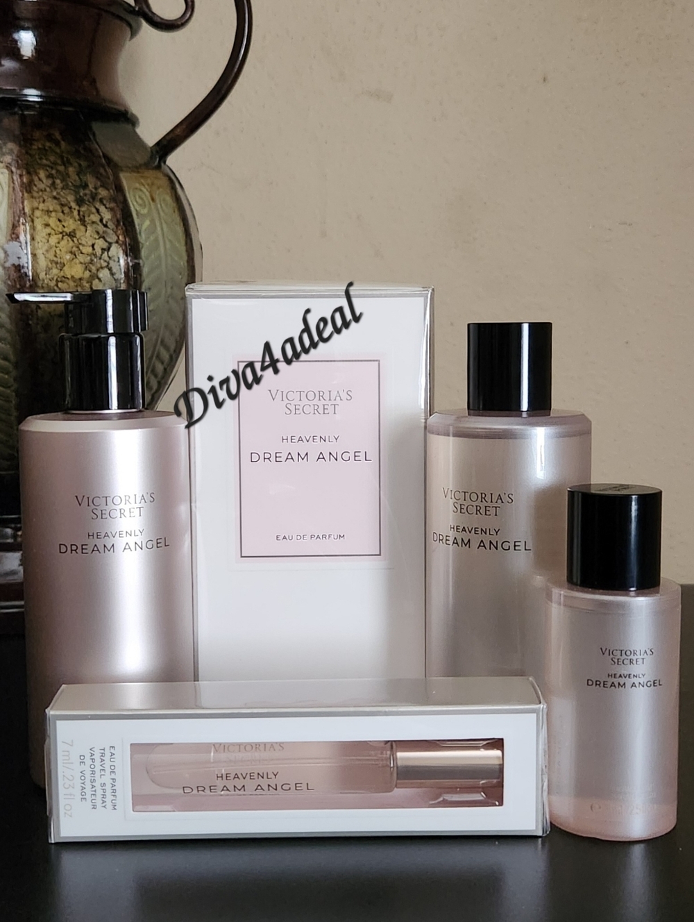 Victoria’s Secret HEAVENLY DREAM ANGEL 3.4 FL OZ & Mini/Travel Spray 5PC Bundle